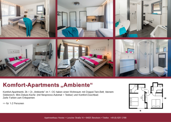 Komfort-Apartments „Ambiente“ im Apartmenthaus